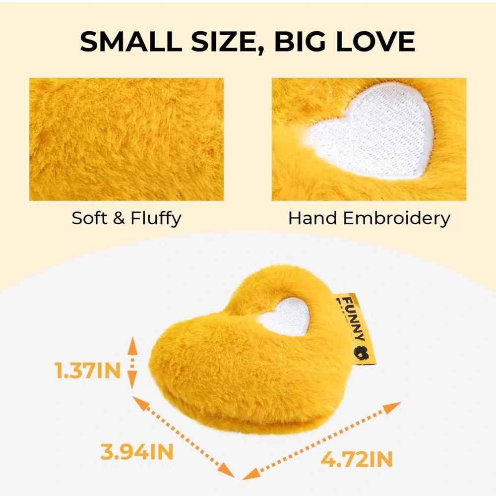 Heart-Shaped Yellow Pet Toy